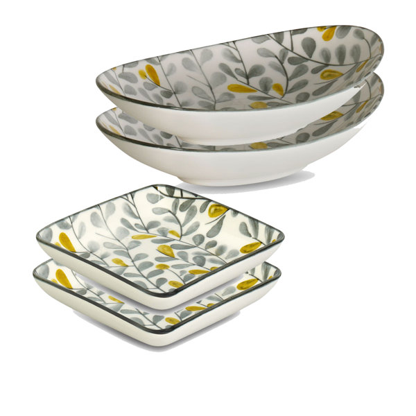 Brilliant Porcelain Decorative Plate and Bowl Set of 4 Wayfair